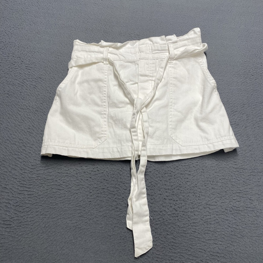 American Eagle Outfitters Skirt Womens Small White A-Line Short Belted Pockets